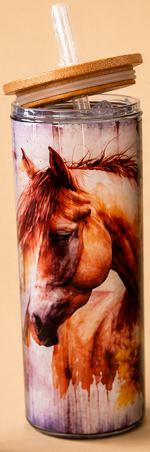 Verre en vitre- Cheval