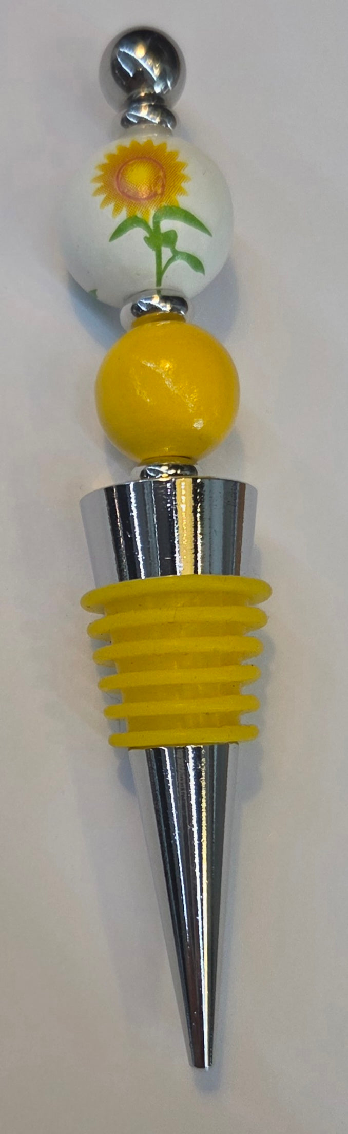Bouchon à vin- Bille fleur jaune
