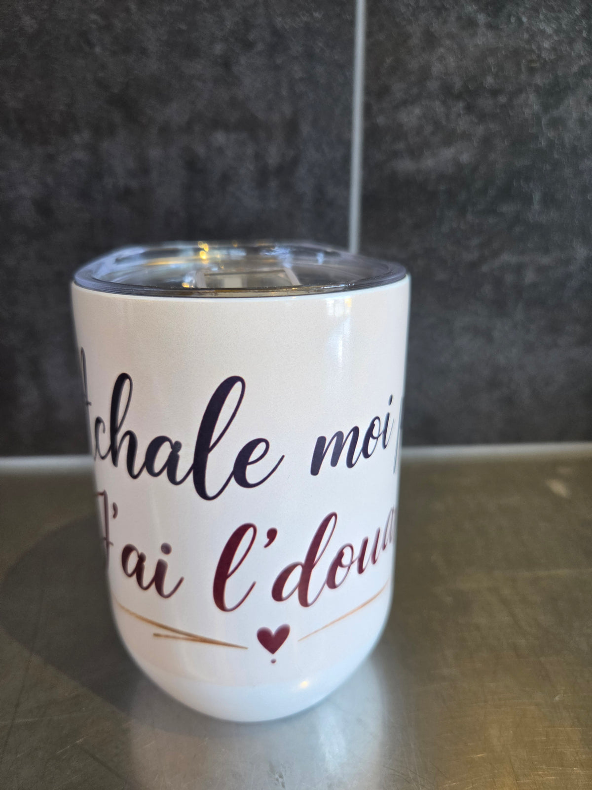 Verre à vin isothermique- Achale moi pas j'ai l'doua