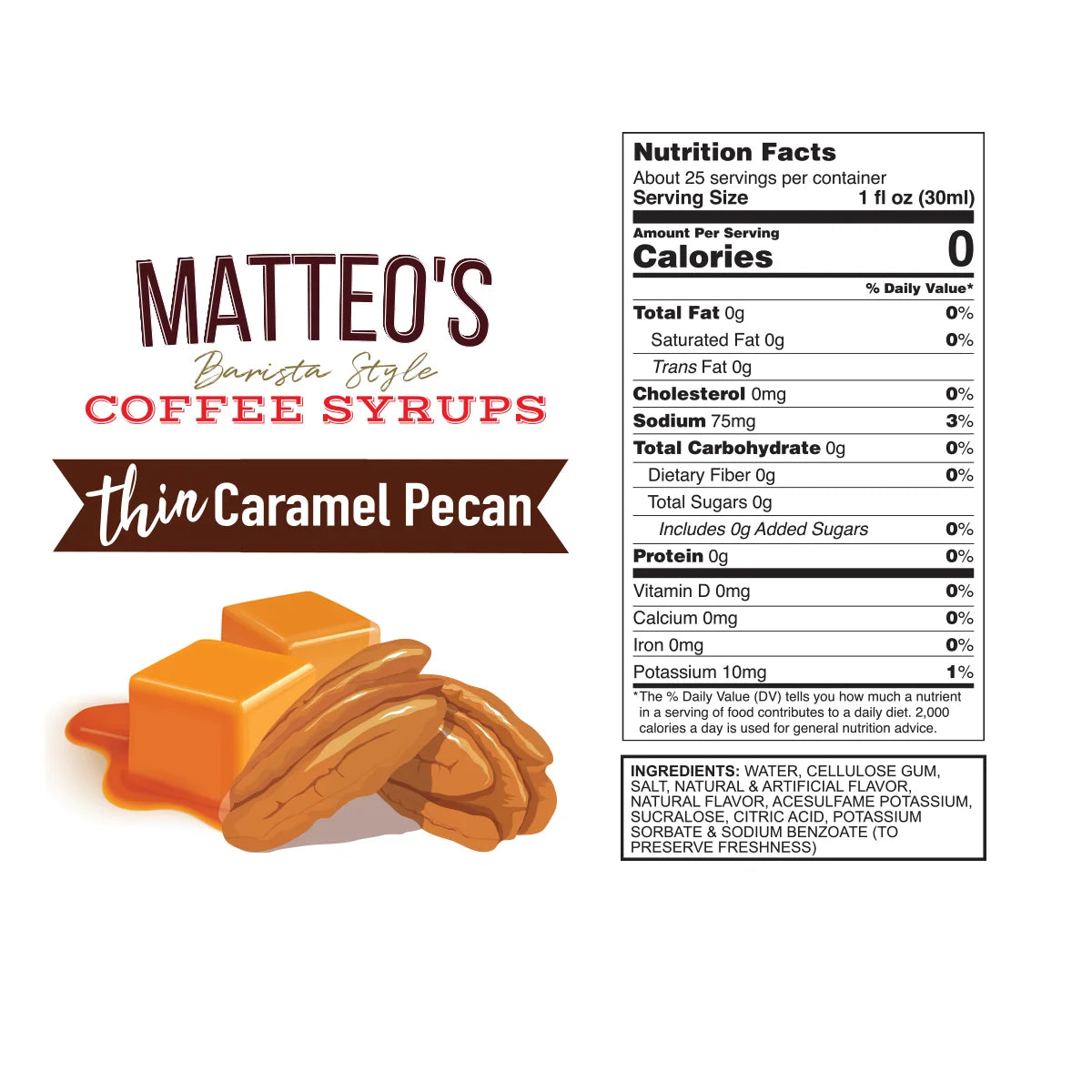 Matteo's - Sirop Café | Caramel aux noix de pécan 750 ml