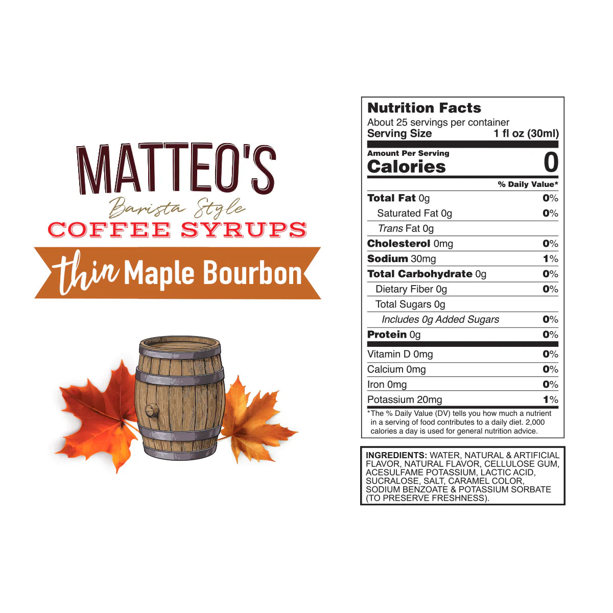 Matteo's - Sirop Café | Érable Bourbon 750 ml