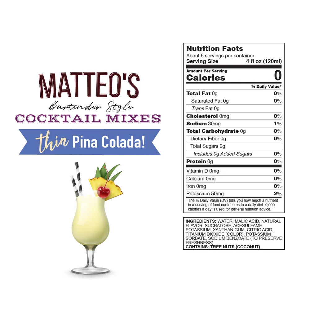Matteo's - Sirop Cocktail | Pina Colada 750 ml