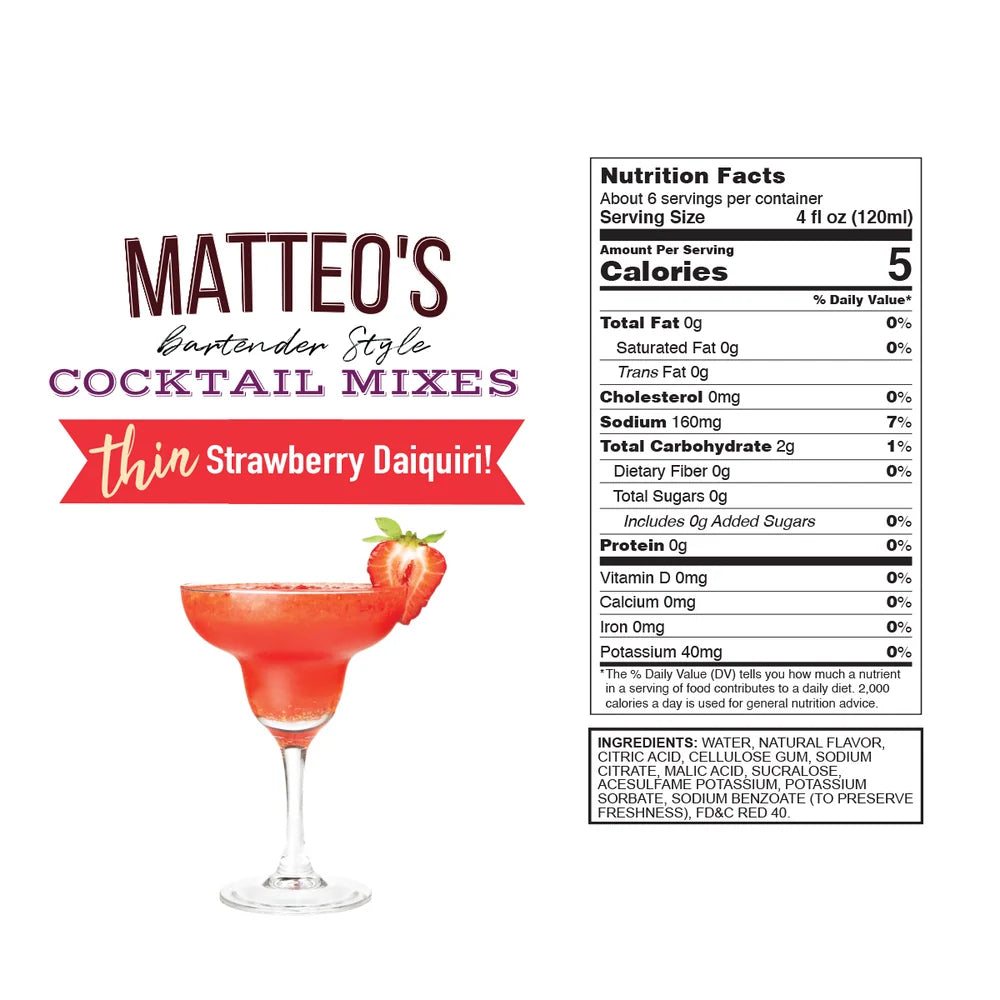 Matteo's - Sirop Cocktail | Daiquiri Fraise 750 ml