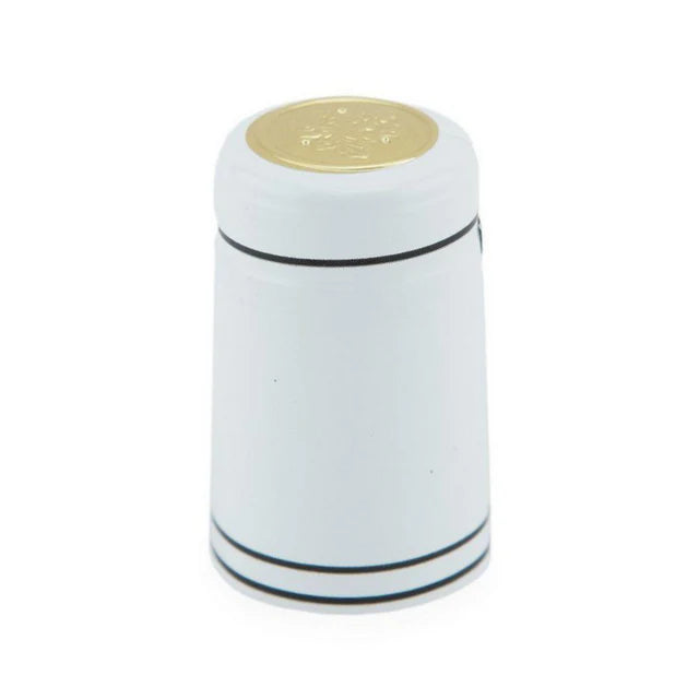 Cache-Bouchon- Blanc ligne noire (pqt 30)