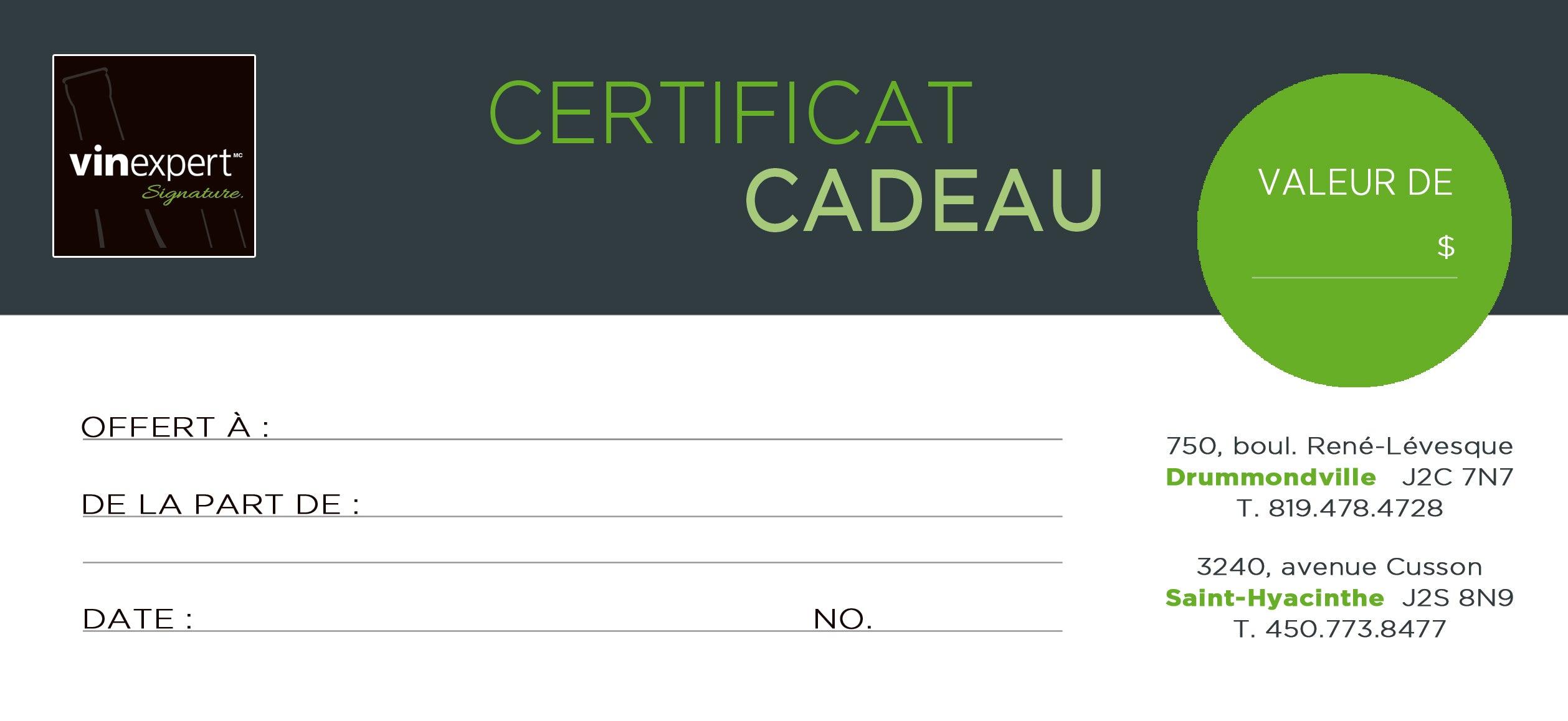Certificat cadeau