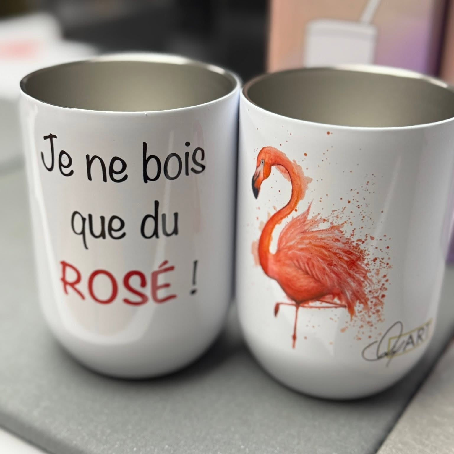 Verre à vin isothermique- Je ne bois que du rosé