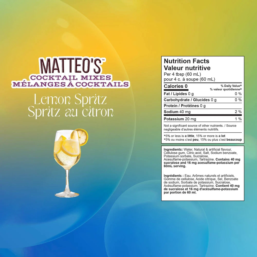 Matteo's - Sirop Cocktail | Spritz au Citron 750 ml