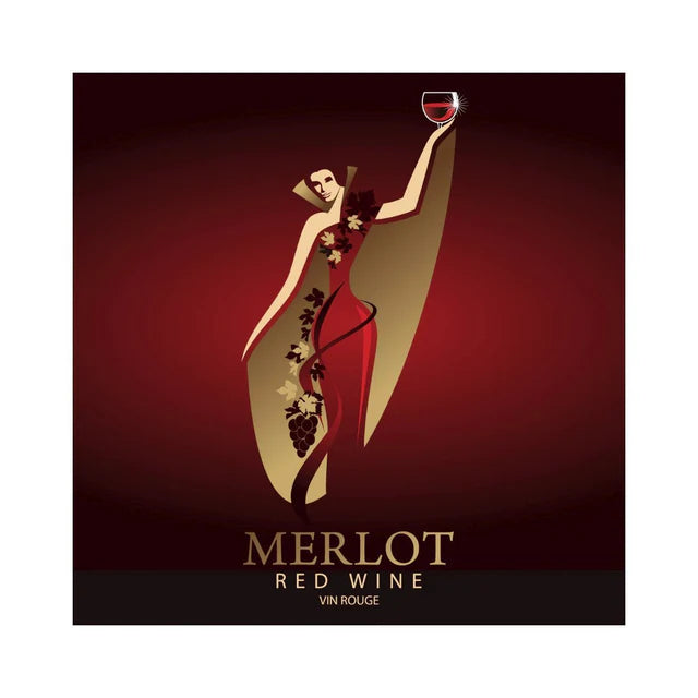 Etiquettes MERLOT femme or (pqt 30)