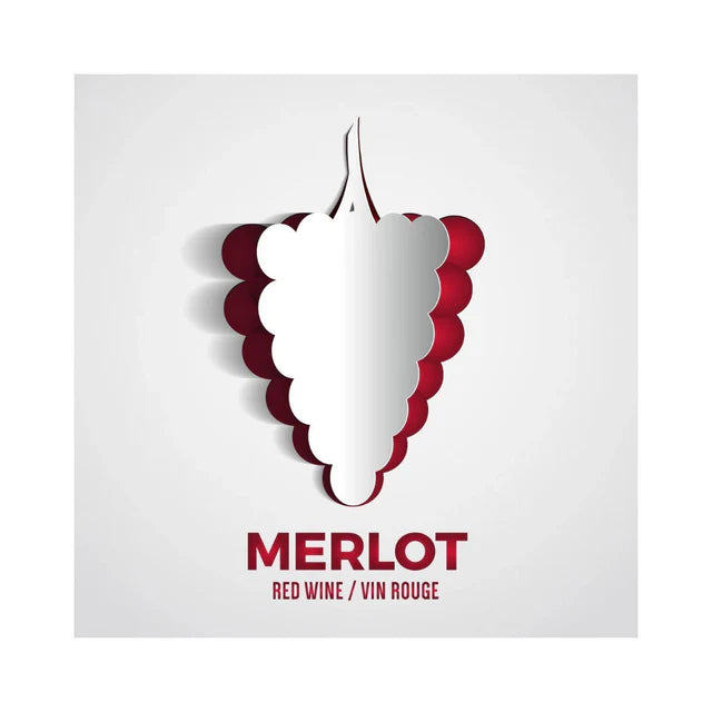 Etiquettes MERLOT grape (pqt 30)