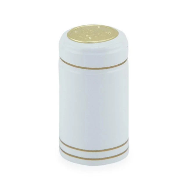 Cache-Bouchon- Blanc ligne or (pqt 30)