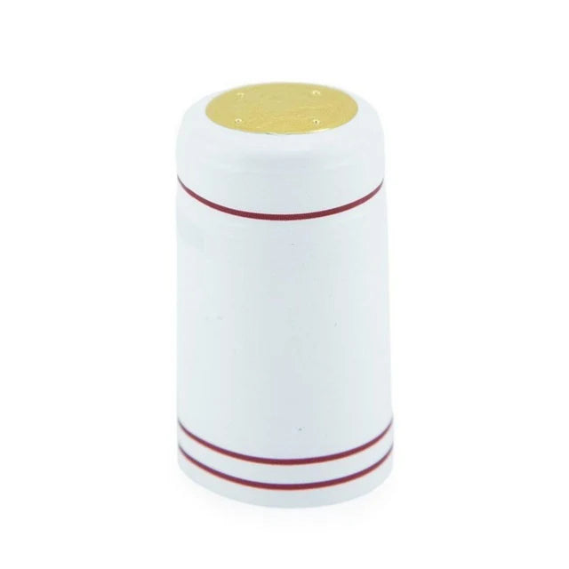 Cache-Bouchon- Blanc ligne rouge (pqt 30)