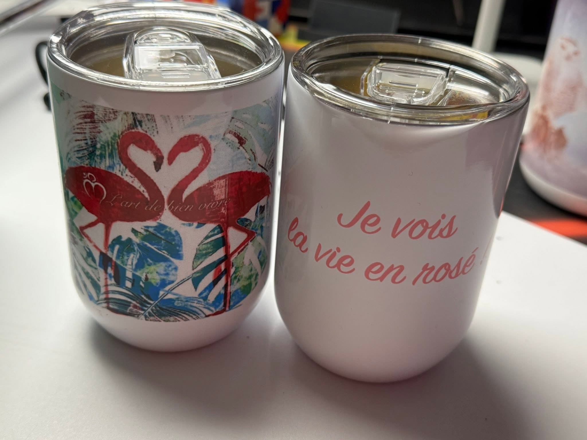 Verre à vin isothermique- Je vois la vie en rose