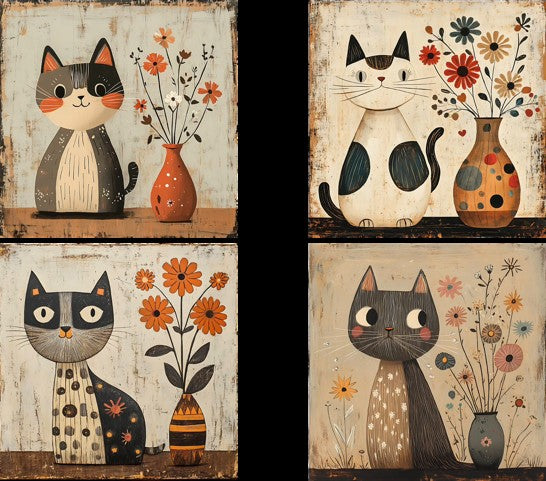 Sous-verre x4- Chats