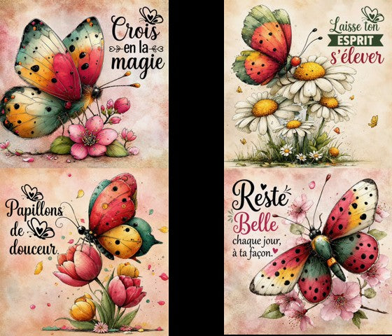 Sous-verre x4- Papillons
